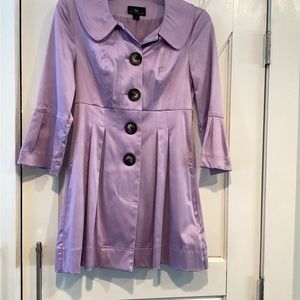 Womens size small purple sateen 3/4 length jacket